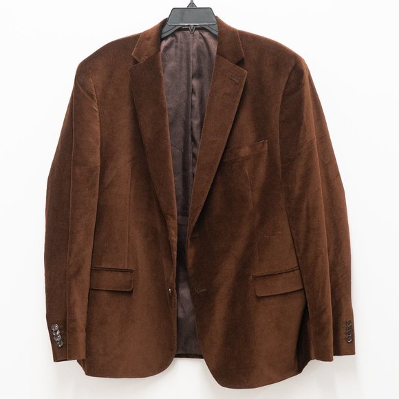 Alfani Brown Velvet Slim Fit Blazer - Picture 1 of 3